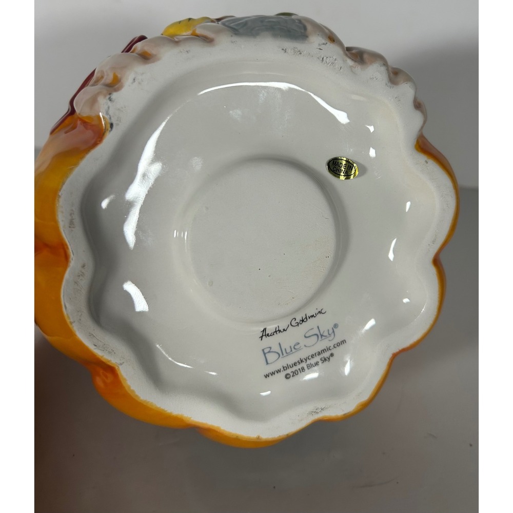 Blue Sky Heather Goldminc Happy Harvest Pumpkin House Tea Light Holder 2018 - Picture 4 of 4